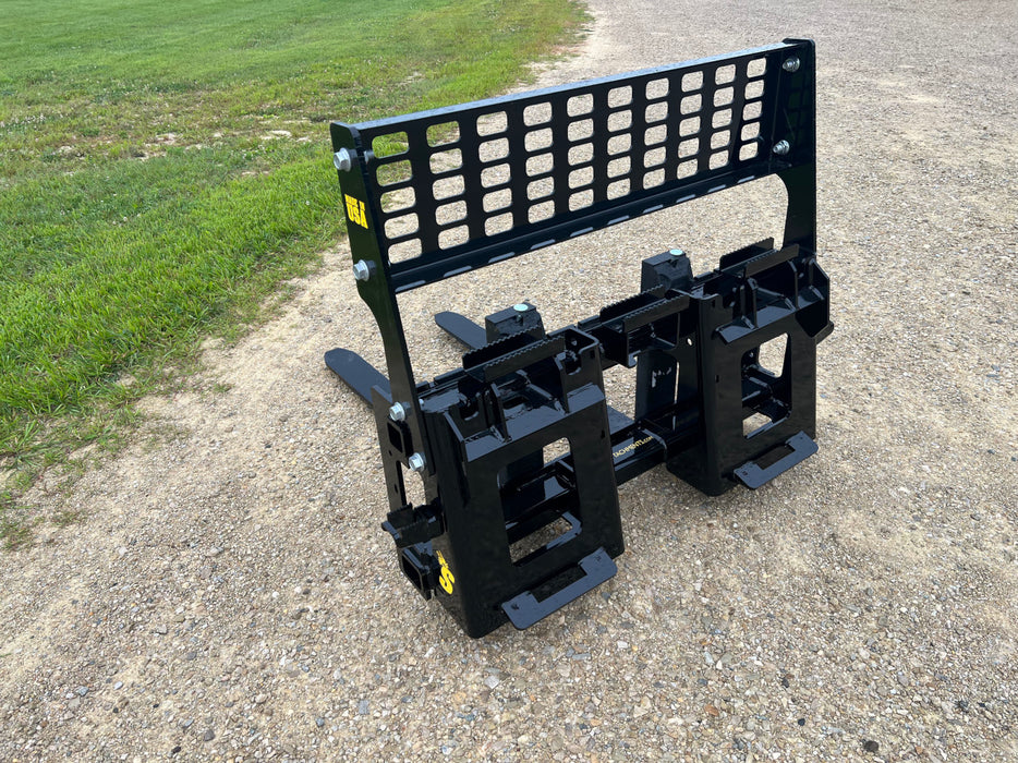 Skid Steer Pallet Forks – Hydraulic Heavy-Duty Fork Attachment by Stinger