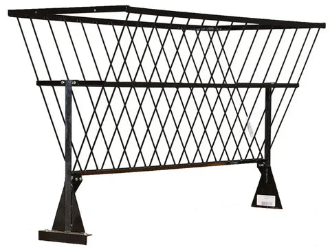 Close-up of Sioux Steel Heavy-Duty Bunk Feeder showing reinforced frame and corrosion-resistant metal construction.