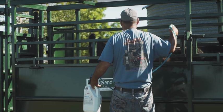Close-up of the sliding adjustment system on the Premium C-Series Adjustable Cattle Alley