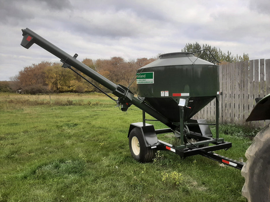 Heavy-duty 70 Bushel Portable Feed Bin – efficient feeding system for cattle, sheep, and farm animals