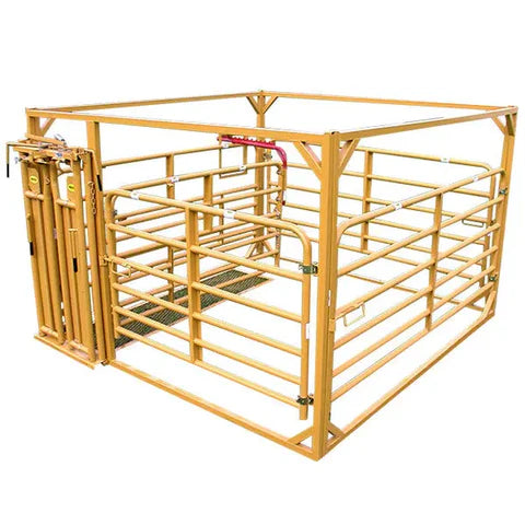 Sioux Steel Calving Pen designed for safe cow and calf handling during birthing with durable steel construction.