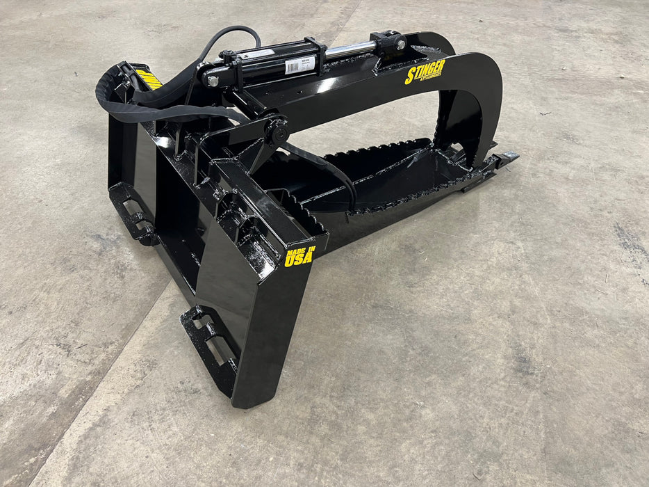 Rugged Stump Grapple Bucket designed for root extraction and heavy material handling in tough terrain.