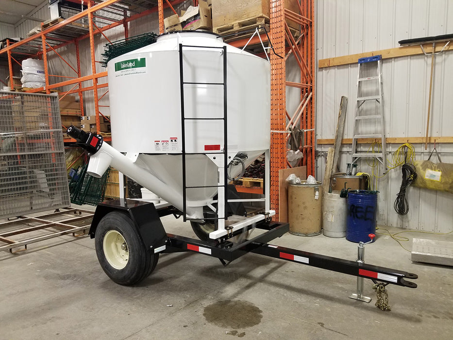 Lakeland Heavy-Duty Portable Feed Bin – 95 Bushel unit ideal for large-scale cattle and livestock feeding