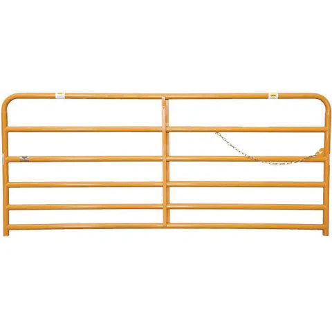 Sioux Steel Victory 2 Gold Livestock Gate built for heavy-duty use, providing safe and durable containment for cattle.
