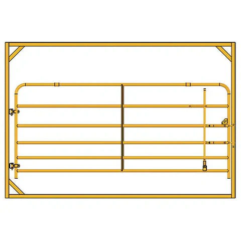 Sioux Steel Heavy Duty Livestock Gate with Victory Walk-Thru design offering rust-resistant durability and easy animal access.