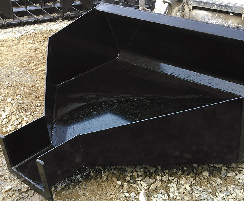 Heavy-duty Concrete Bucket for Skid Steer loaders, designed for precise concrete pouring and efficient job site performance.