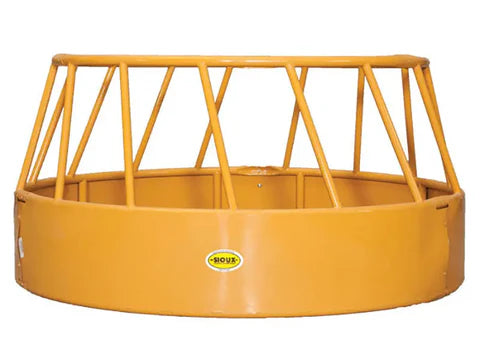 Sioux Steel Double Slant cattle hay feeder designed for efficient feeding and reduced hay waste in livestock operations.