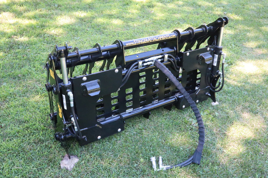 Compact Tractor Grapple Bucket | Heavy-Duty Clam Grapple by Stinger
