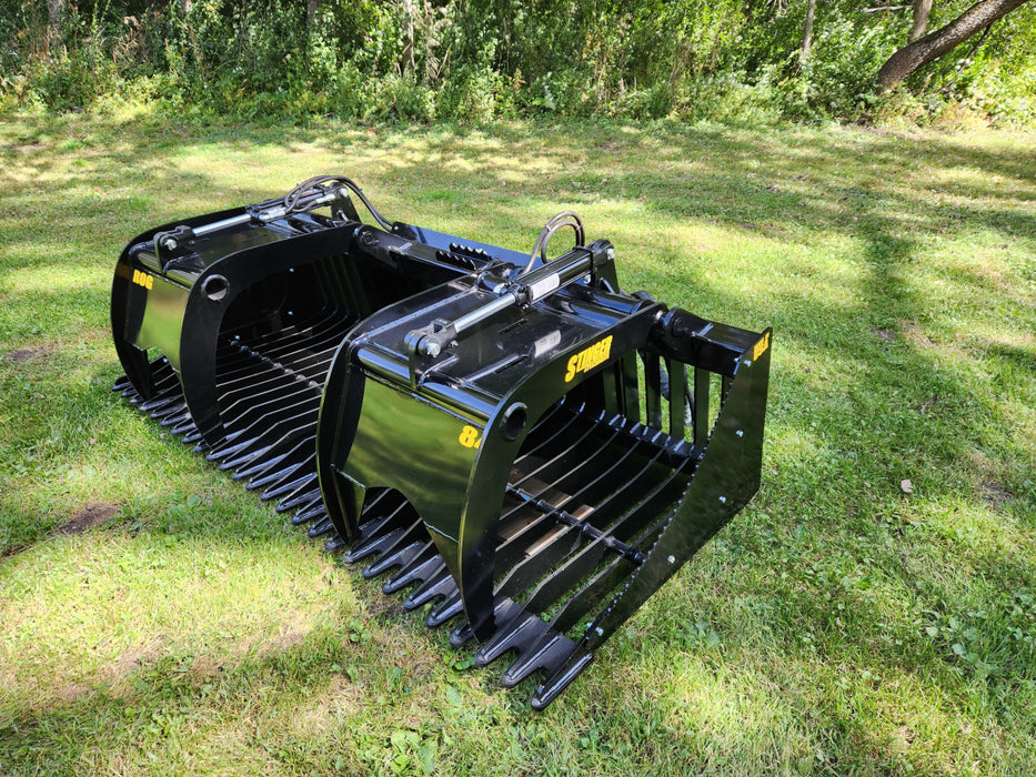 Open-Side Skid Steer Rock Grapple Bucket – Heavy-Duty Grapple Attachment by Stinger