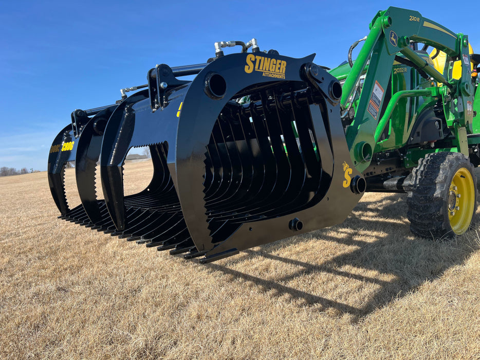 Compact Rock Grapple Bucket for Skid Steers – Heavy-Duty Attachment