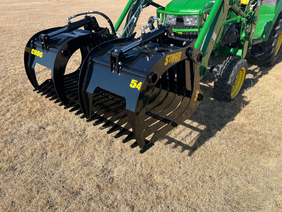 Compact Rock Grapple Bucket for Skid Steers – Heavy-Duty Attachment