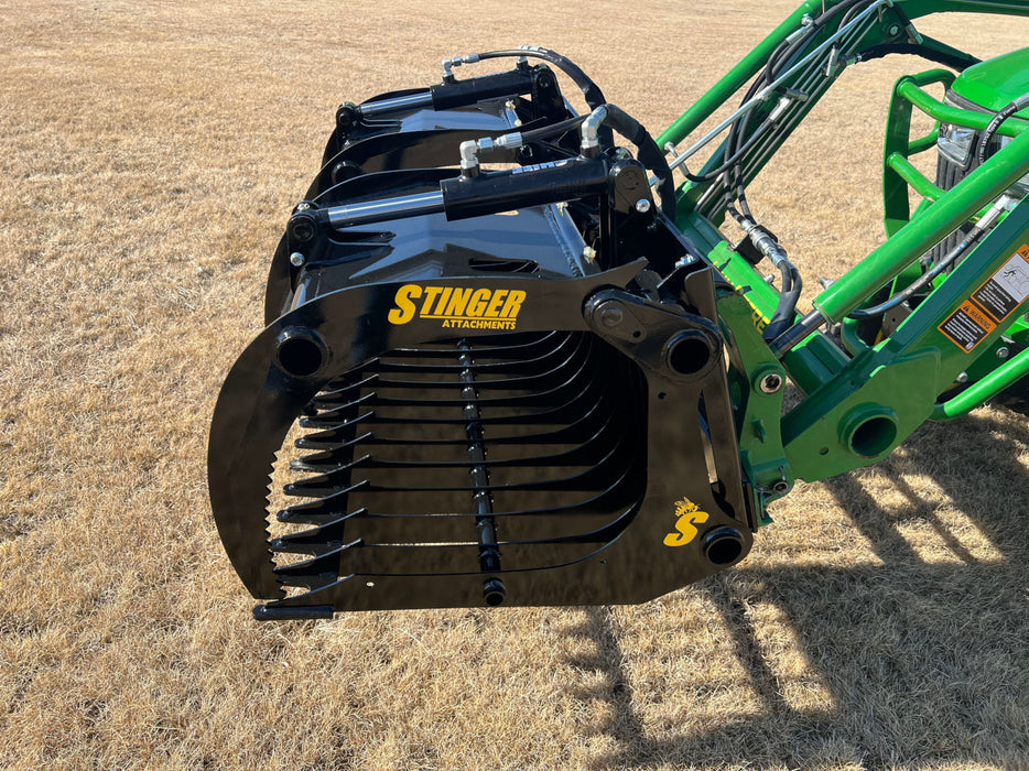 Compact Rock Grapple Bucket for Skid Steers – Heavy-Duty Attachment