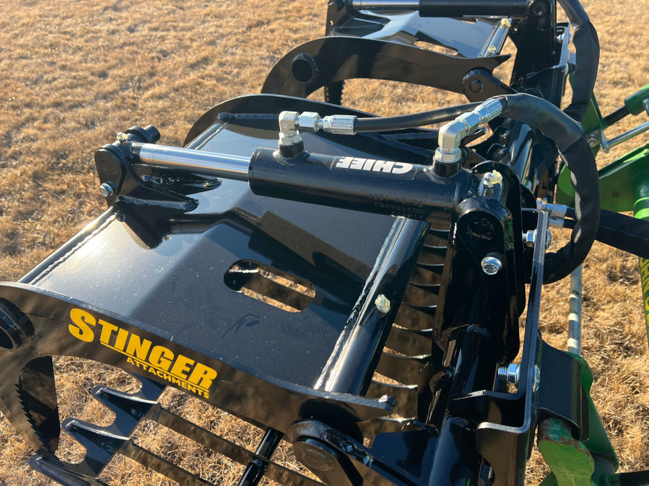 Compact Rock Grapple Bucket for Skid Steers – Heavy-Duty Attachment