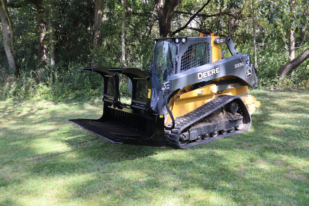 Open-Side Skid Steer Rock Grapple Bucket – Heavy-Duty Grapple Attachment by Stinger