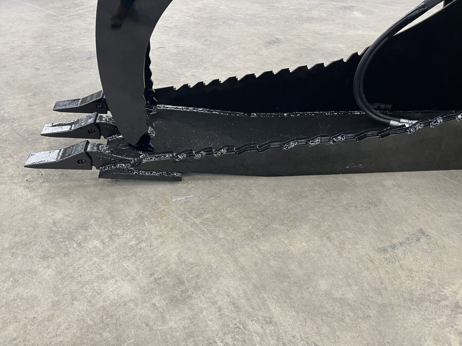 Skid Steer Stump Bucket with Grapple – Heavy-Duty Root Removal Tool