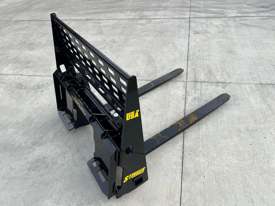 Skid Steer Pallet Forks – Heavy-Duty Class 2 Fork Attachment by Stinger