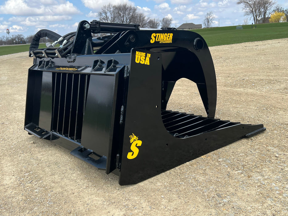 48″ Heavy-Duty Skid Steer Grapple Bucket – Rock & Debris Attachment
