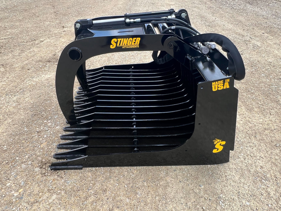 48″ Heavy-Duty Skid Steer Grapple Bucket – Rock & Debris Attachment