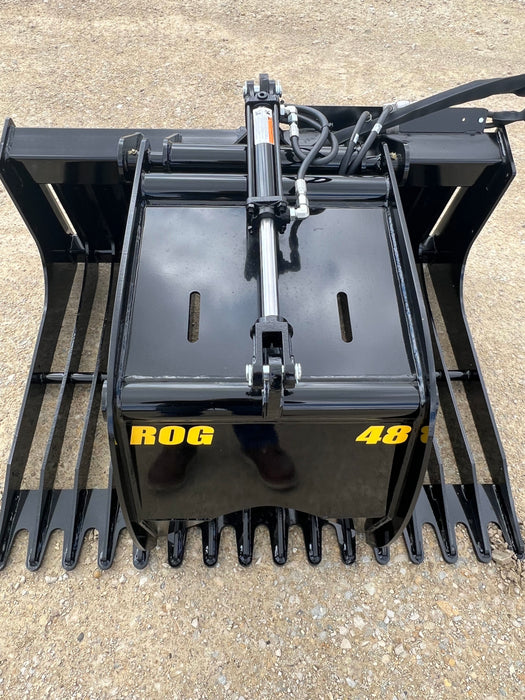 48″ Heavy-Duty Skid Steer Grapple Bucket – Rock & Debris Attachment