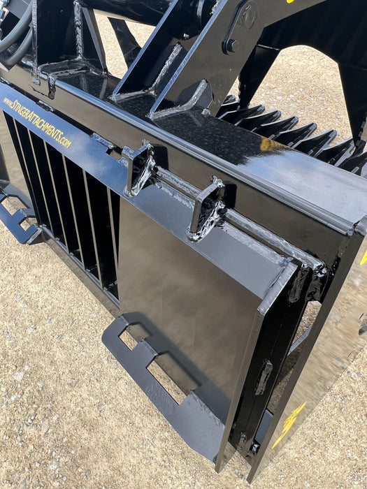 48″ Heavy-Duty Skid Steer Grapple Bucket – Rock & Debris Attachment