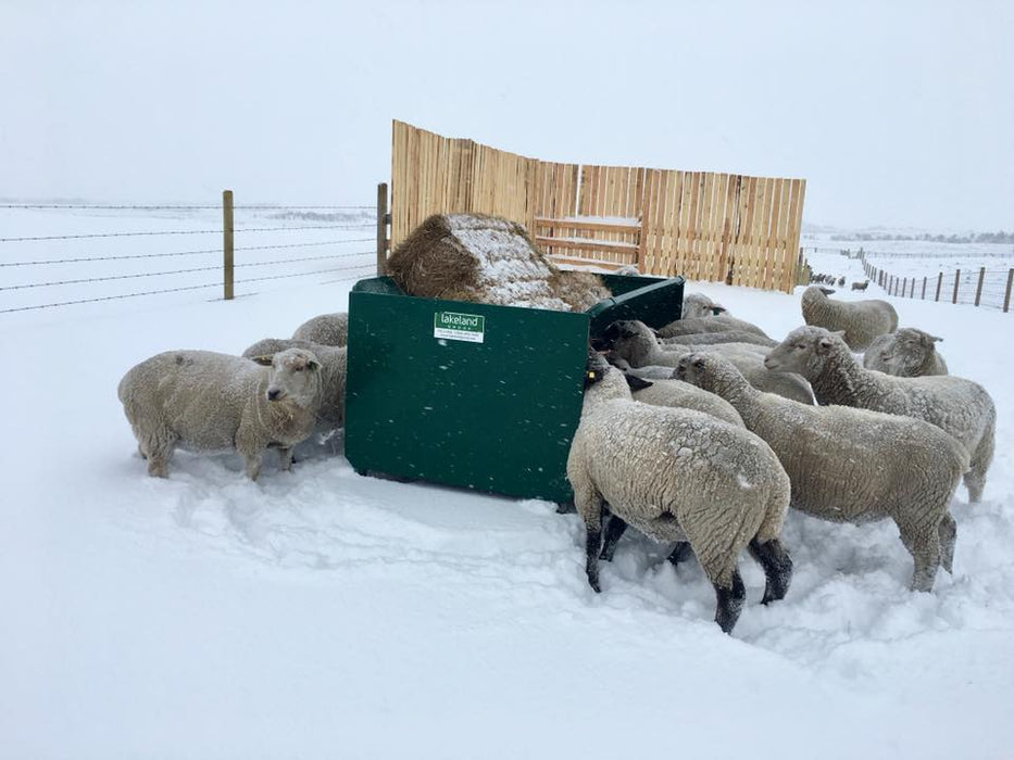 Weather-Resistant Square Bale Feeder with Deep Tray for Hay and Grain