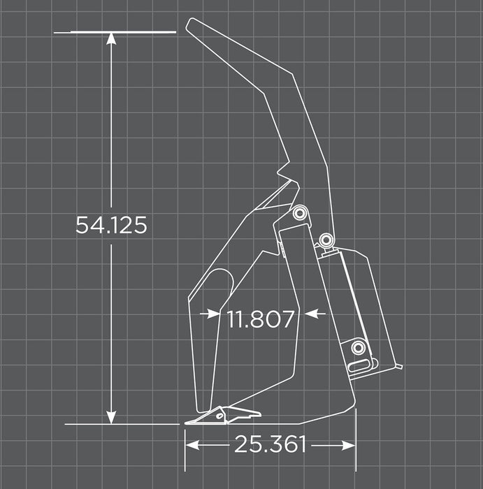 Durable skid steer root grapple by Loflin Fabrication with vertical jaw design – ideal for handling roots, branches, and tough materials on demanding jobsites.
