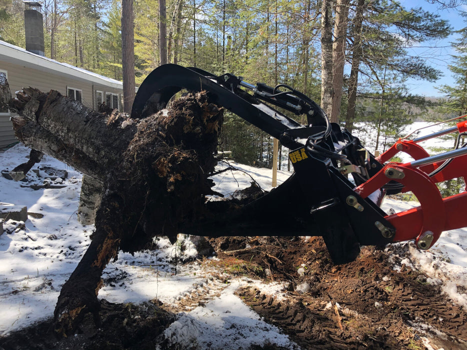 Skid Steer Stump Bucket with Grapple – Heavy-Duty Root Removal Tool