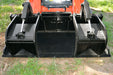 Loflin Fabrication XHD skid steer grapple bucket gripping heavy logs and debris – extreme-duty attachment designed for land clearing and construction cleanup.